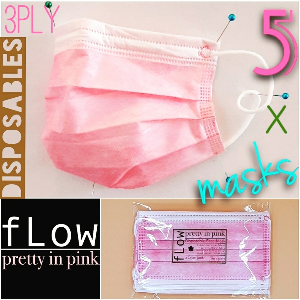 Pretty Pink Face Mask x 5 - New!
